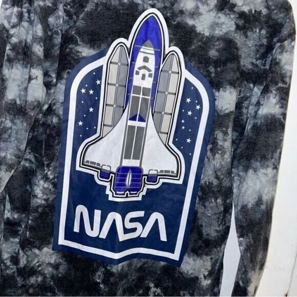 NASA Hyper Space Black Tie Dye Long Sleeve Causal Pullover T-Shirt Unisex Small - Picture 5 of 7